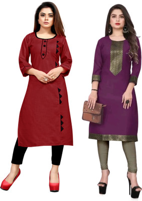 Maaa Meladi CreationS Women Printed Straight Kurta(Multicolor)