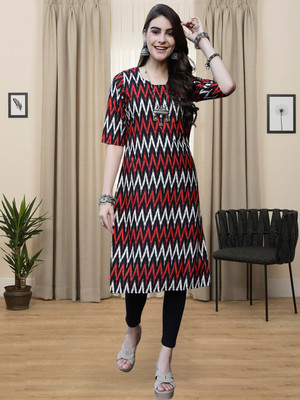 1 Stop Fashion Women Printed A-line Kurta(Red)