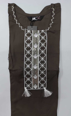 Shalini Women Embellished, Embroidered A-line Kurta(Brown)