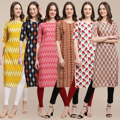 EthnicBasket Women Printed A-line Kurta(Multicolor)