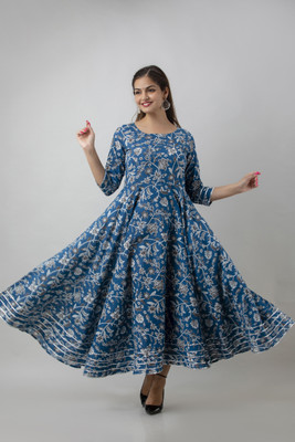 Sawarafashion Anarkali Gown(Blue)