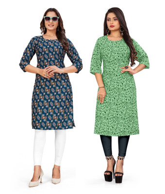 dharmanandan creation Women Printed A-line Kurta(Multicolor)
