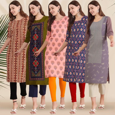 1 Stop Fashion Women Printed A-line Kurta(Multicolor)