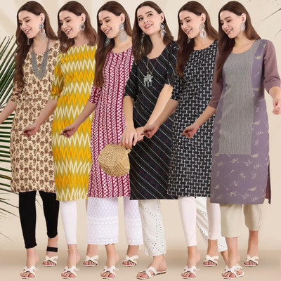 EthnicBasket Women Printed A-line Kurta(Multicolor)