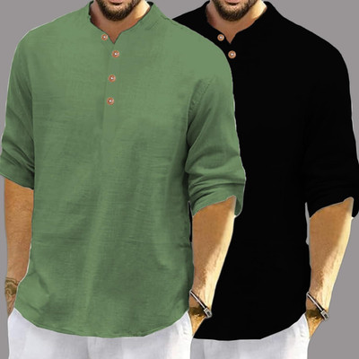 LENIA Men Solid Straight Kurta(Light Green)