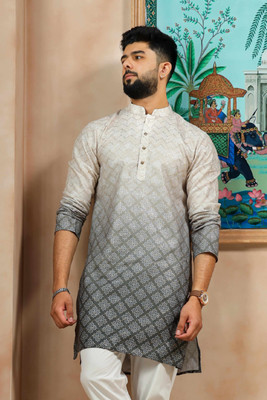 Koshin Men Printed Straight Kurta(Multicolor)