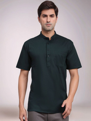 Moda Rapido Men Solid Straight Kurta(Green)