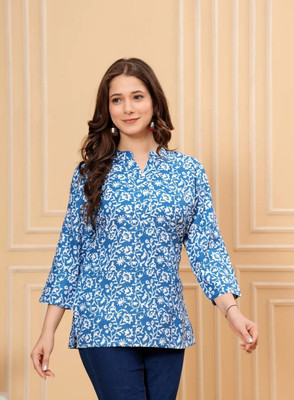 JR JEZREEL Women Printed Straight Kurta(Light Green)