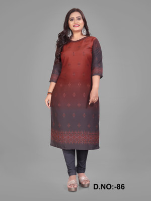 Hiyaa Fashion Women Printed A-line Kurta(Maroon)