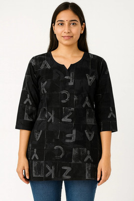 THE DAMINI EDIT Women Leheriya Straight Kurta(Black)