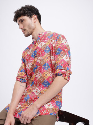Anouk Rustic Men Printed Straight Kurta(Multicolor)