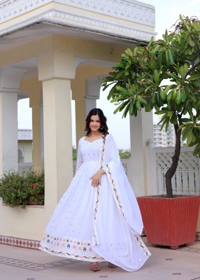 Fashionuma Anarkali Gown(White)