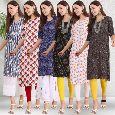 1 Stop Fashion Women Printed A-line Kurta(Multicolor)