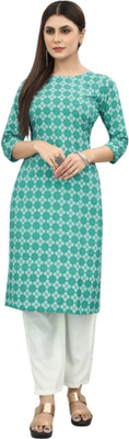 MARIDI FASHION Women Printed Straight Kurta(Blue)