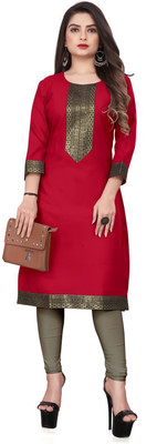 Vasudha Fashion Hub Women Printed Anarkali Kurta(Red)