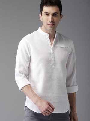 ELEPANTS Men Solid Straight Kurta(White)