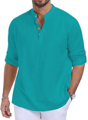 Vimal Star Men Solid Straight Kurta(Light Green)