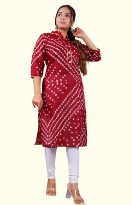 Parth Fashion Women Self Design Straight Kurta(Red)