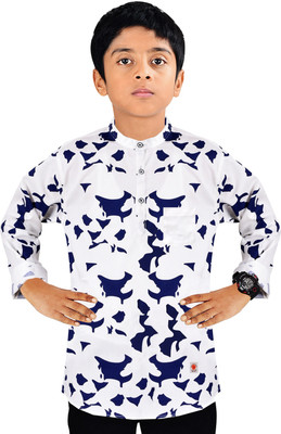 MADE IN THE SHADE Boys Printed Straight Kurta(Multicolor)