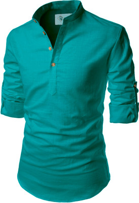 TrendiVastra Men Solid Straight Kurta(Light Green)