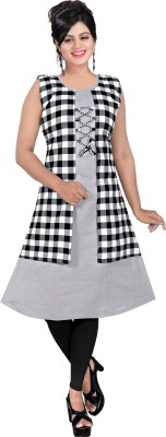 AANSHI FASHION Women Printed Straight Kurta(Black, Grey, White)