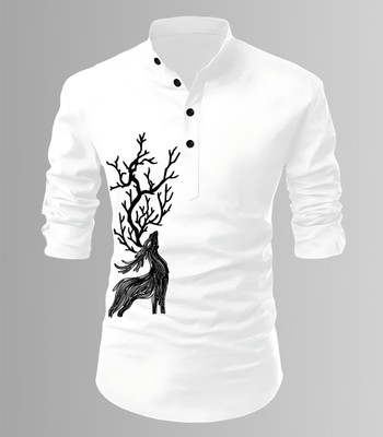 Fashion Marts Men Solid Straight Kurta(White)