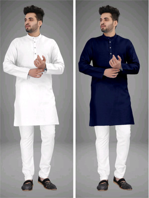 GRATITUDE ROCK Men Solid Straight Kurta(Multicolor)