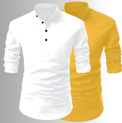 KASHIBAACREATION Men Self Design Straight Kurta(Multicolor)