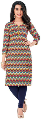 WEATHER CHANGER Women Geometric Print Straight Kurta(Multicolor)