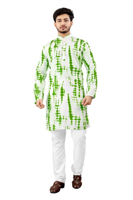 DHASU TRENDZ Men Dyed/Ombre Straight Kurta(Green)