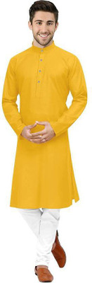 Rushva Men Solid Straight Kurta(Maroon)