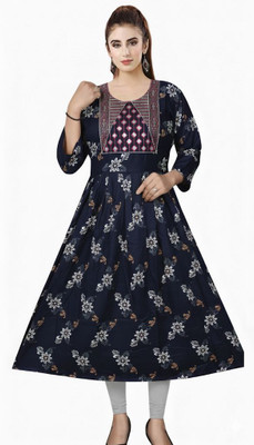 SKKAVYA Women Embroidered Anarkali Kurta(Multicolor)
