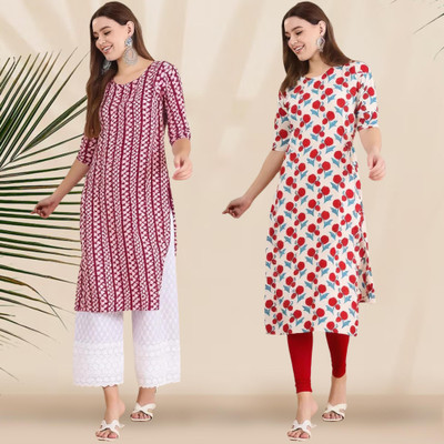 EthnicBasket Women Printed A-line Kurta(Multicolor)