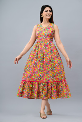 Anshara Fashion Women Printed Ethnic Dress Kurta(Multicolor)