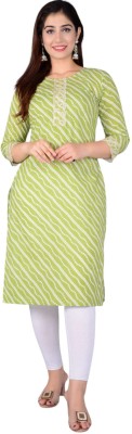 Murli Kurti Women Leheriya A-line Kurta(Light Green)