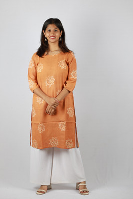 The Rashmi Shikha Women Self Design A-line Kurta(Brown)