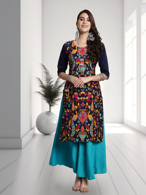 EthnicBasket Women Printed A-line Kurta(Multicolor)
