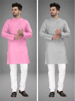 GRATITUDE ROCK Men Solid Straight Kurta(Multicolor)