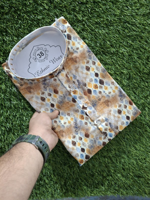 Nnc Men Geometric Print, Printed Straight Kurta(Multicolor)