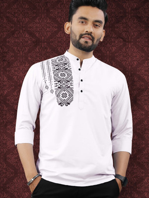 VeBNoR Men Solid Straight Kurta(White)