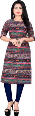 ketki creation Women Applique A-line Kurta(Blue)
