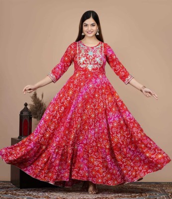 Shyam Creation Anarkali Gown(Pink)