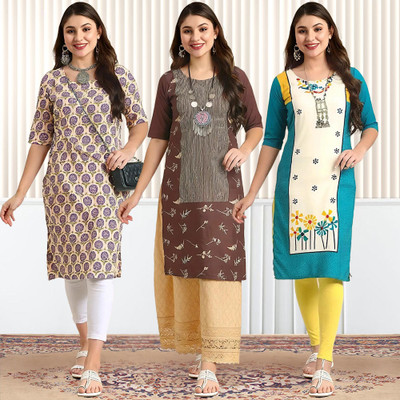 1 Stop Fashion Women Printed A-line Kurta(Multicolor)