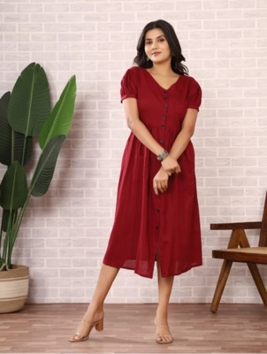 Sahiba creation Women Solid A-line Kurta(Maroon)