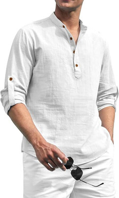 trendy vastr Men Solid A-line Kurta(White)