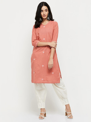 MAX Women Printed A-line Kurta(Pink)