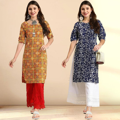 1 Stop Fashion Women Printed A-line Kurta(Multicolor)