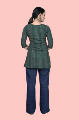 Tevsh Casual Solid Women Green Top