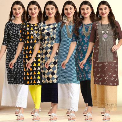 1 Stop Fashion Women Printed A-line Kurta(Multicolor)