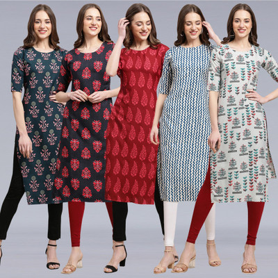 1 Stop Fashion Women Printed A-line Kurta(Multicolor)
